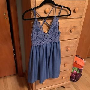 Blue baby doll dress